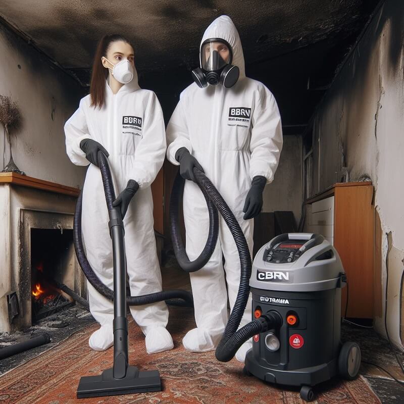 Limpieza por incendios en Santa Coloma de Gramenet