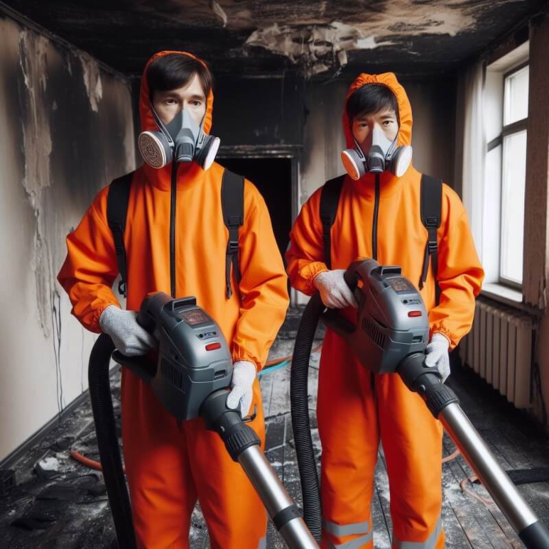Limpieza por incendios en Vilanova i la Geltrú